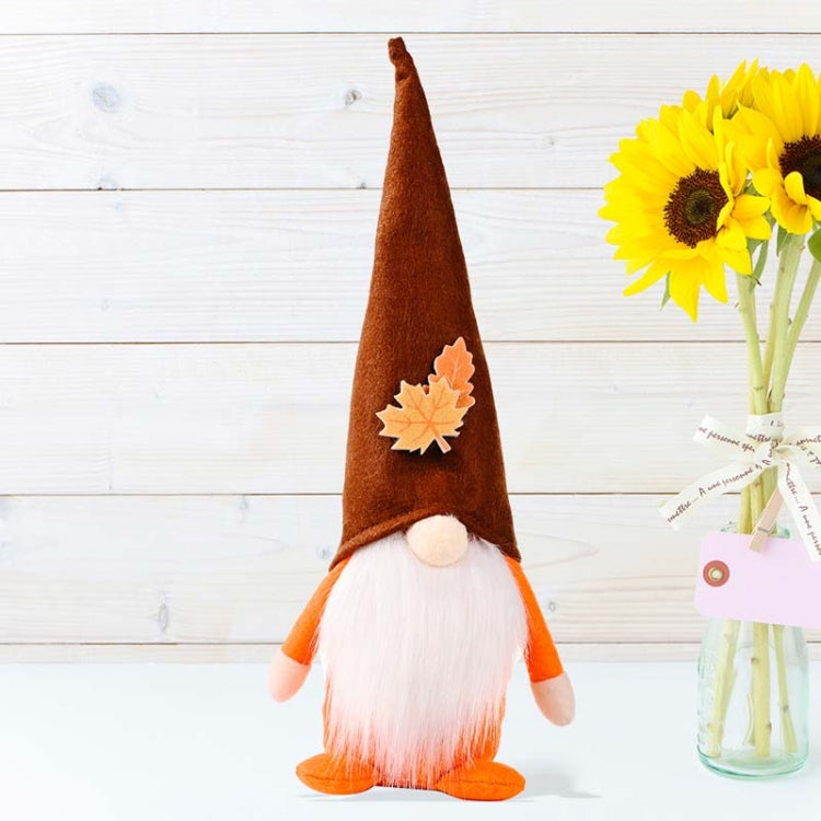 Pumpkin Maple Leaf No Face Standing Doll Decoration Shopping Mall Home Thanksgiving Halloween Decoration