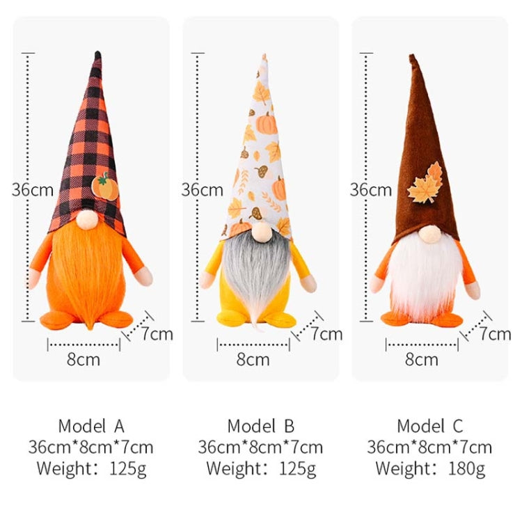 Pumpkin Maple Leaf No Face Standing Doll Decoration Shopping Mall Home Thanksgiving Halloween Decoration