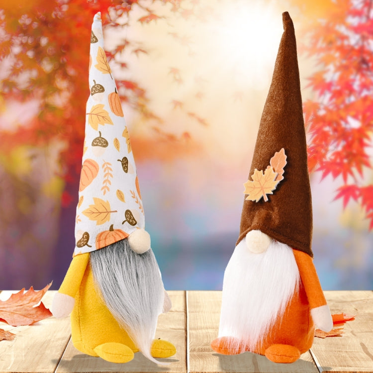 Pumpkin Maple Leaf No Face Standing Doll Decoration Shopping Mall Home Thanksgiving Halloween Decoration