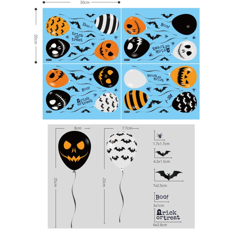 Halloween Horror Glass Decoration Sticker Balloon Electrostatic Sticker