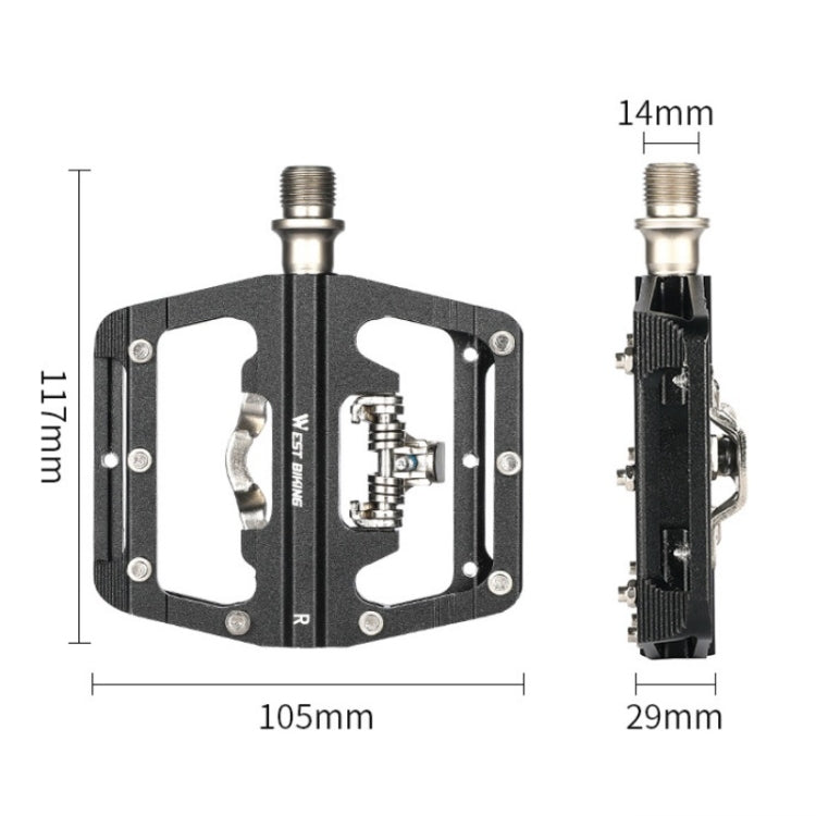 WEST BIKING Bicycle Aluminum Alloy Dual-Purpose Self-Locking Pedals