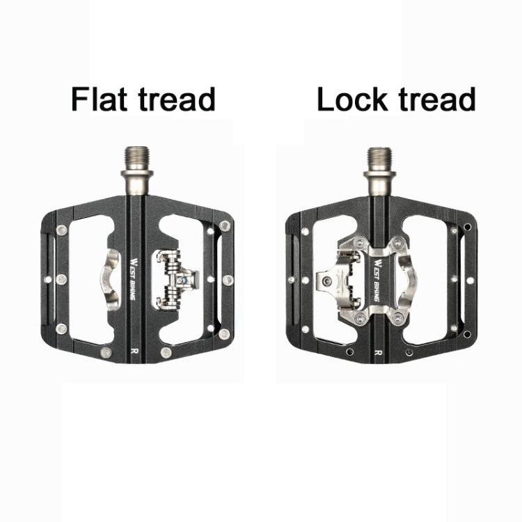 WEST BIKING Bicycle Aluminum Alloy Dual-Purpose Self-Locking Pedals