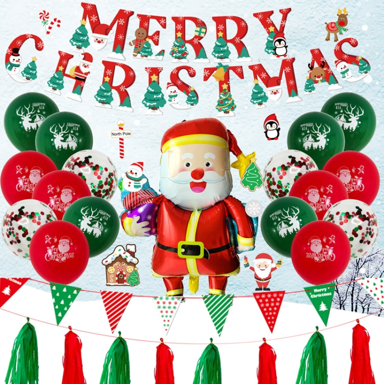 Christmas Pull Flag Aluminum Film Balloon Window Party Decoration Balloons Set