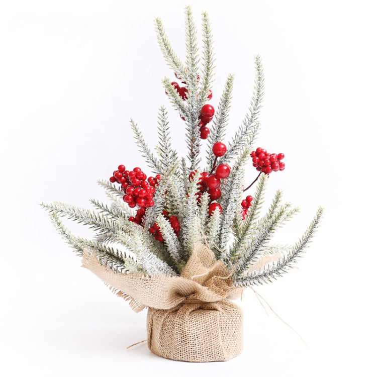 SYAF19 33cm Christmas Decorations Snow PE Mini Christmas Tree Plant