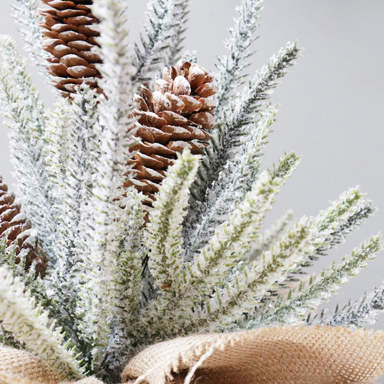 SYAF19 33cm Christmas Decorations Snow PE Mini Christmas Tree Plant