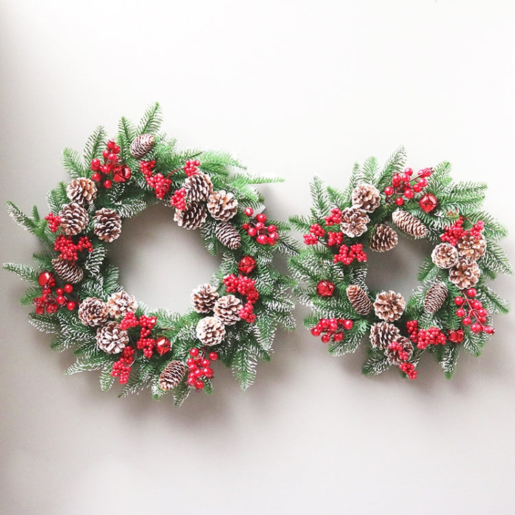 SYWA39 Christmas Decoration Wreath PE White Pine Fruit Christmas Wreath