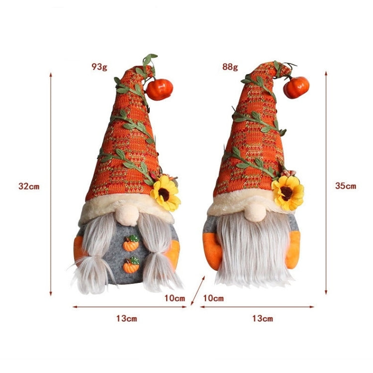 Pumpkin Sunflower Faceless Doll Dwarf Ornaments