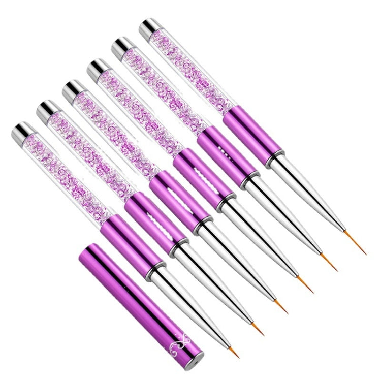 Nail Art Drawing Pen Purple Drill Rod Color Painting Flower Stripe Nail Brush With Pen Cover, Specification: 5mm