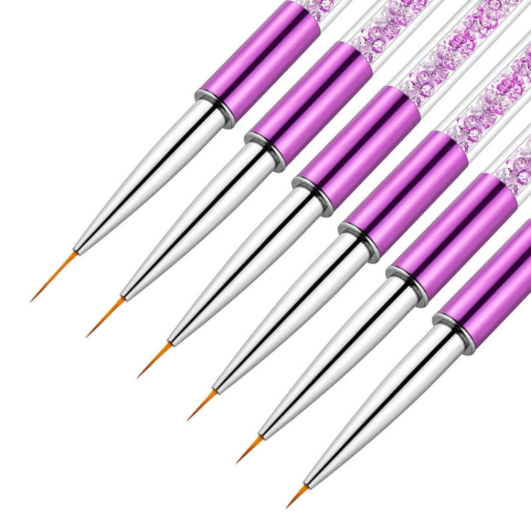 Nail Art Drawing Pen Purple Drill Rod Color Painting Flower Stripe Nail Brush With Pen Cover, Specification: 5mm