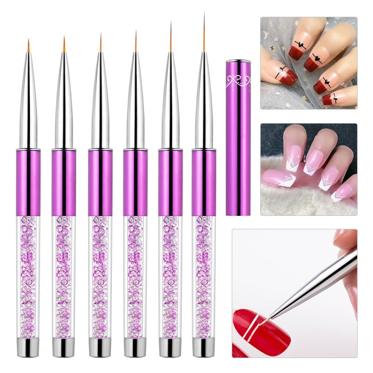 Nail Art Drawing Pen Purple Drill Rod Color Painting Flower Stripe Nail Brush With Pen Cover, Specification: 5mm