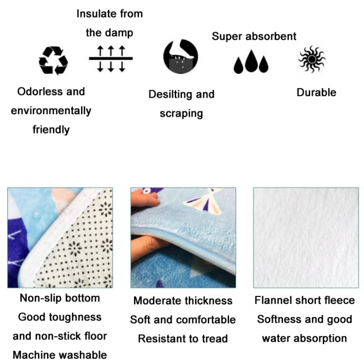 Bathroom Door Absorbent Floor Mat Bedroom Coral Velvet Non-Slip Mat