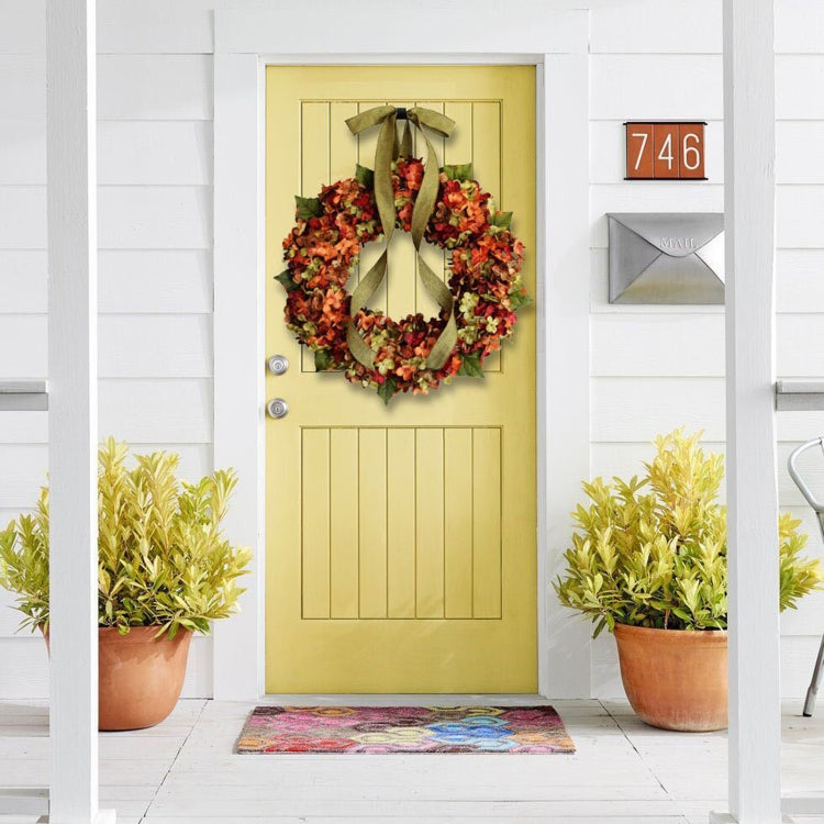 Hydrangea Wreath Door Hanging Artificial Flower Christmas Ornament, Size: 35cm