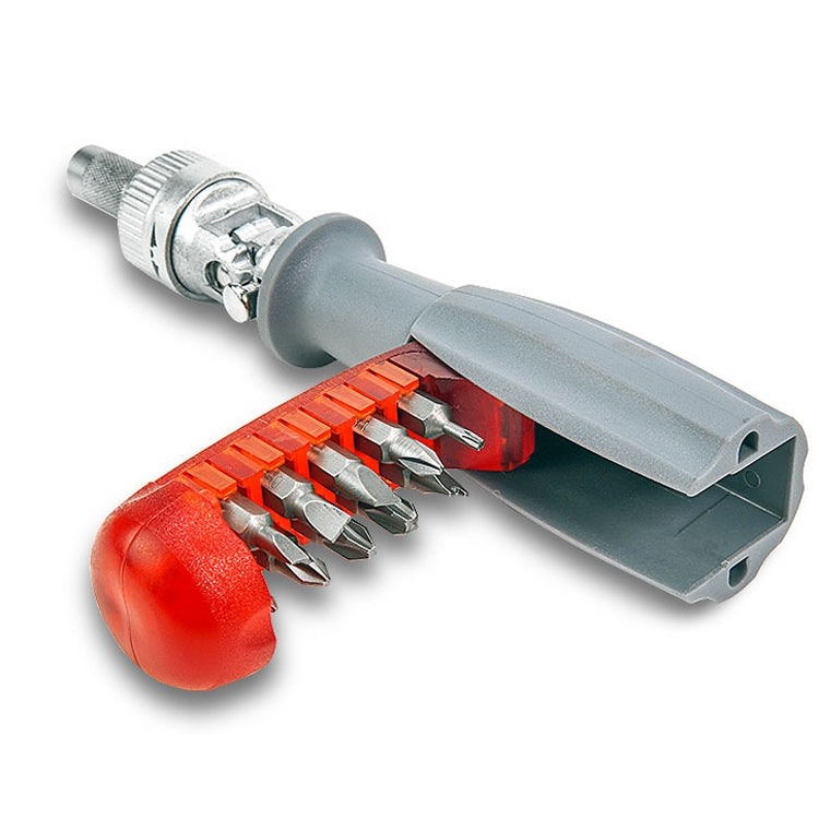 180 Degree 6.35mm Alloy Elbow Ratchet Screwdriver Set With 10 Screwdriver Bits