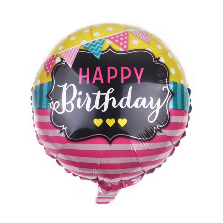 10 PCS 18-inch Round Happy Birthday Aluminum Film Balloons Birthday Party Scene Decoration Balloons