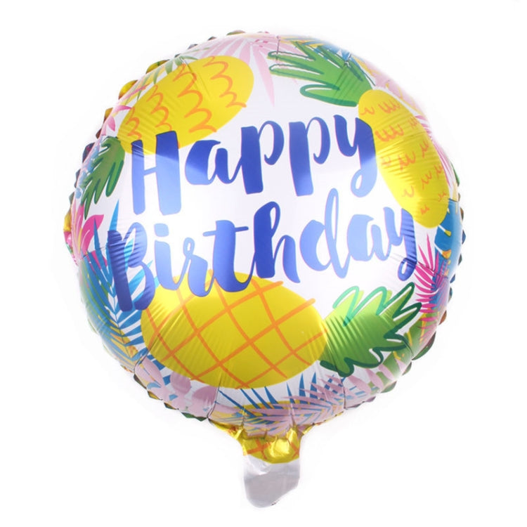 10 PCS 18-inch Round Happy Birthday Aluminum Film Balloons Birthday Party Scene Decoration Balloons