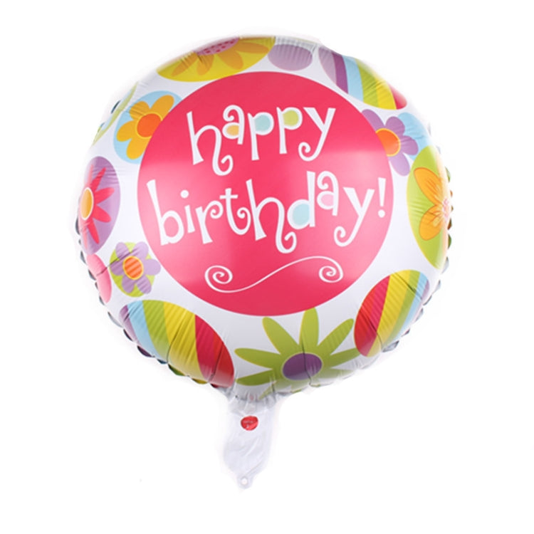 10 PCS 18-inch Round Happy Birthday Aluminum Film Balloons Birthday Party Scene Decoration Balloons