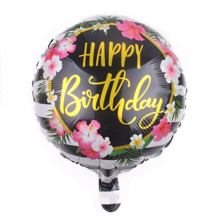 10 PCS 18-inch Round Happy Birthday Aluminum Film Balloons Birthday Party Scene Decoration Balloons