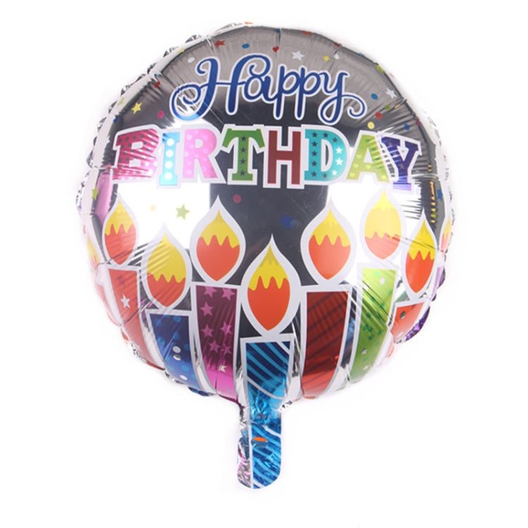 10 PCS 18-inch Round Happy Birthday Aluminum Film Balloons Birthday Party Scene Decoration Balloons