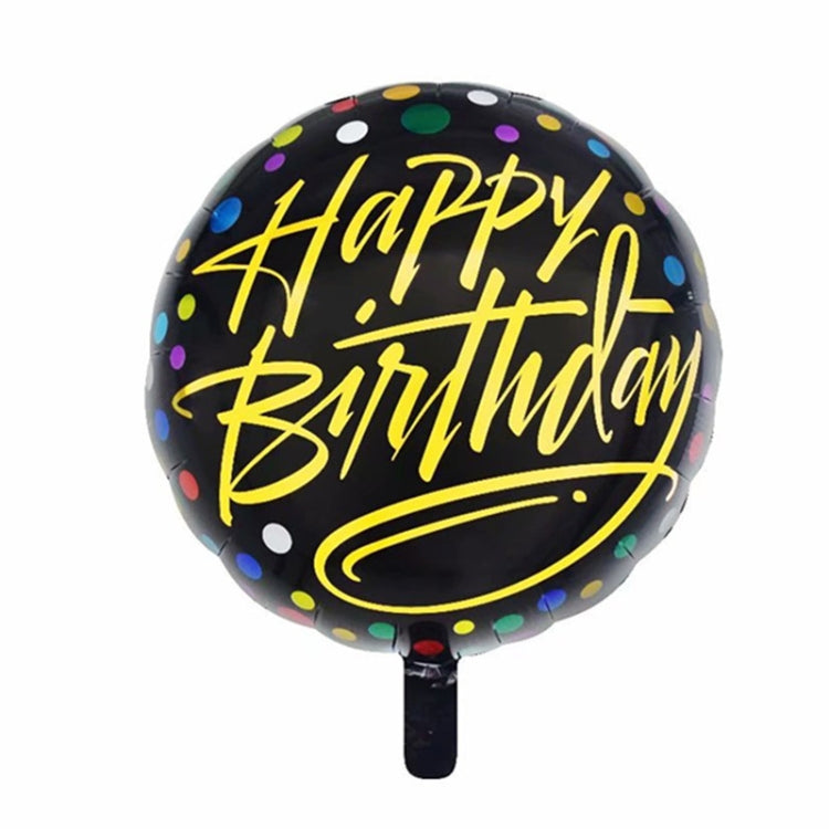 10 PCS 18-inch Round Happy Birthday Aluminum Film Balloons Birthday Party Scene Decoration Balloons