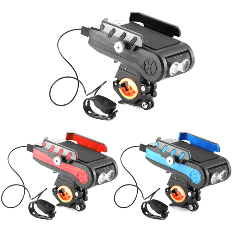 BG-2021 Bicycle Front Light 4 In 1 Mobile Phone Holder Horn Light Mountain Bike Front Light