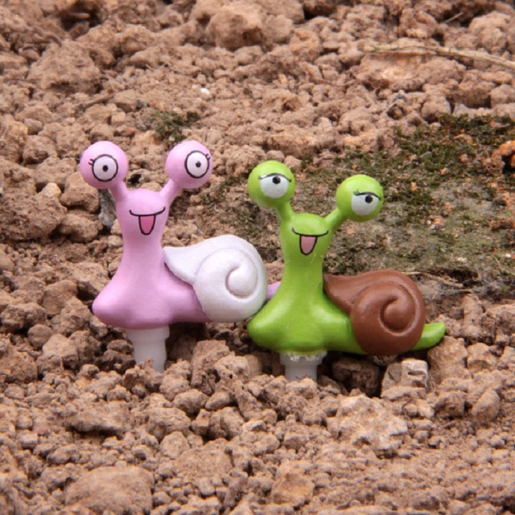 4 PCS Miniature Snail Statues Decorated Garden Toy House Decorations, Random Color Delivery