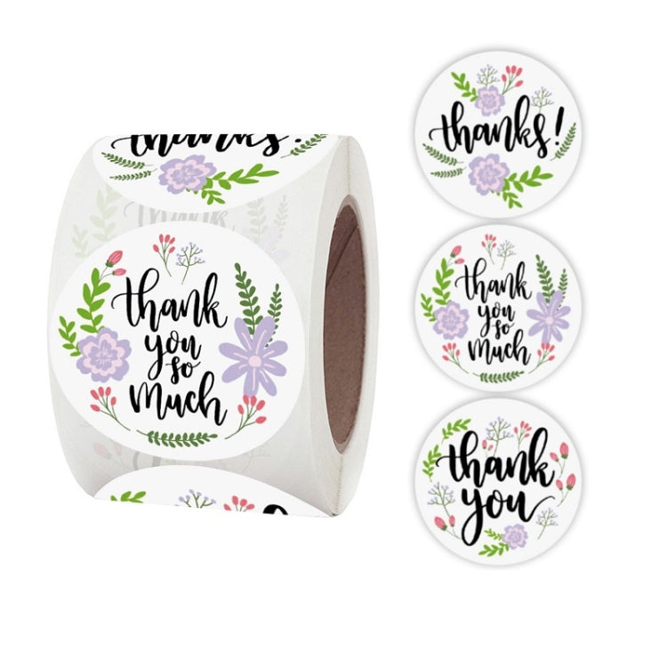 Roll Floral Thank You Sticker Birthday Party Gift Packaging Label