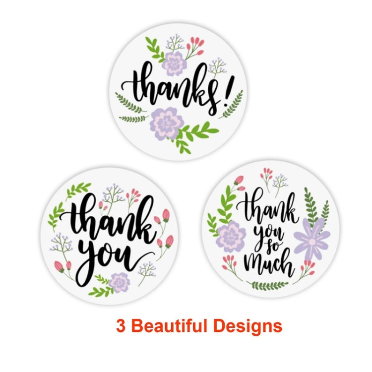 Roll Floral Thank You Sticker Birthday Party Gift Packaging Label