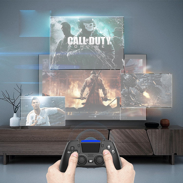 Bluetooth Wireless Six-Axis Programmable Dual-Vibration Gamepad For PS4