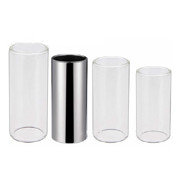 M02219 4 in 1 Plexiglass Slid Bar + Stainless Steel Slid Bar + Celluloid Guitar Finger Pick + Plastic Box Set