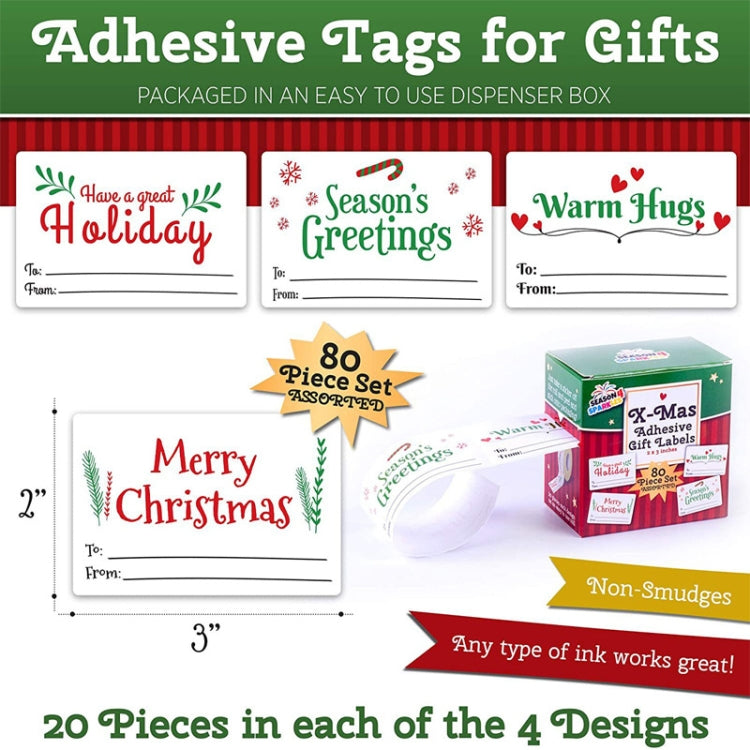 LG-210730-7050-008 Christmas Sticker Holiday Decoration Self-Adhesive Gift Tag Sticker