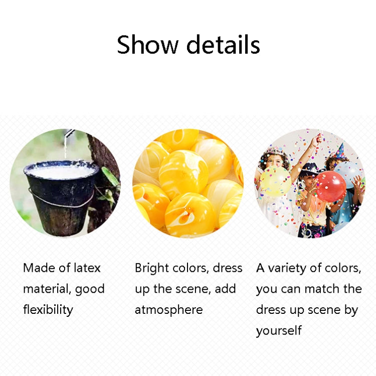 100 PCS 10 Inch Agate Latex Balloon Wedding Festival Party Decorative Balloon