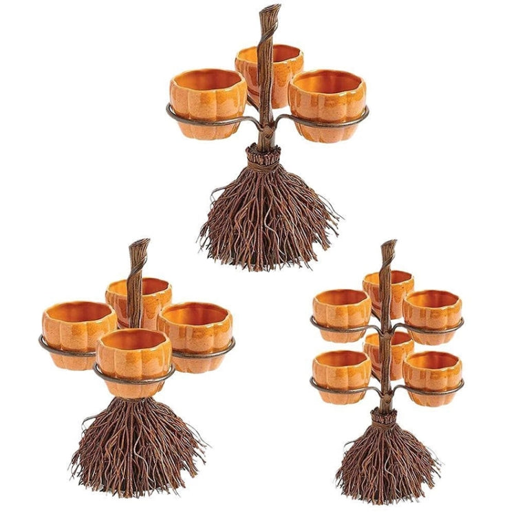 Halloween Pumpkin Snack Bowl Stand Decorative Storage Rack,Style: