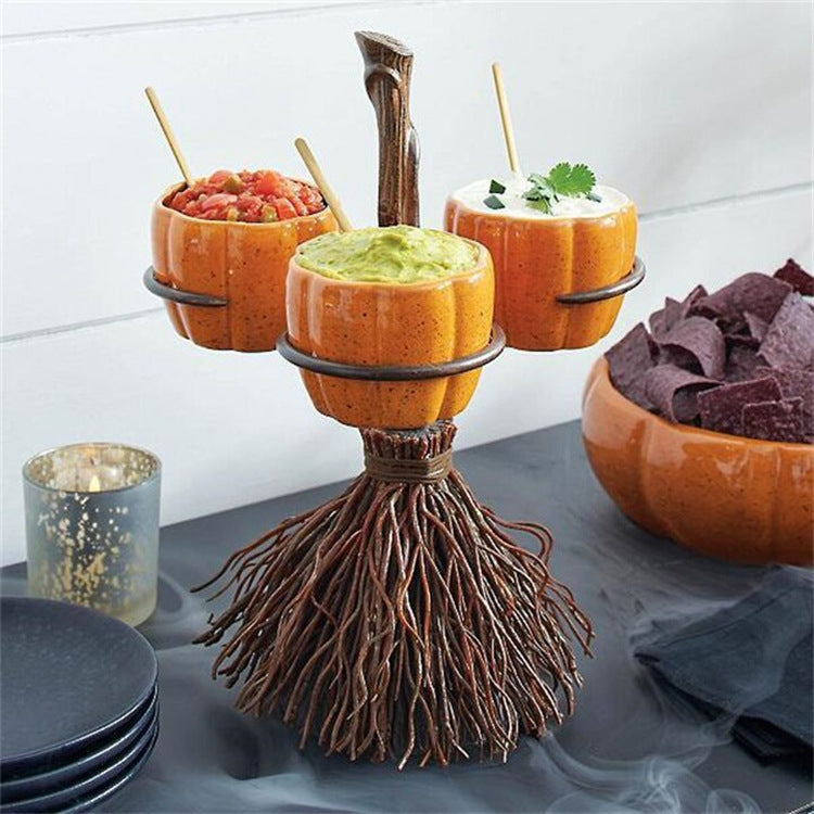 Halloween Pumpkin Snack Bowl Stand Decorative Storage Rack,Style: