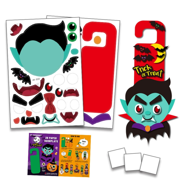 1 Sets Children Cartoon Halloween Decoration Door Hanging Stickers Holiday DIY Game Emoticons