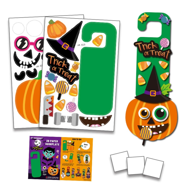 1 Sets Children Cartoon Halloween Decoration Door Hanging Stickers Holiday DIY Game Emoticons