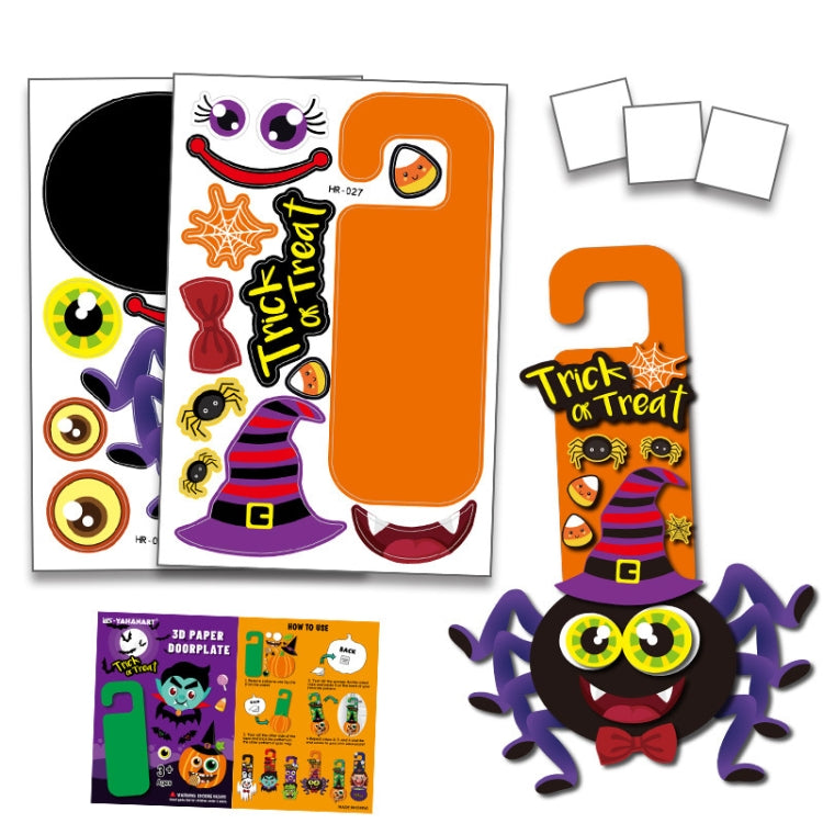 1 Sets Children Cartoon Halloween Decoration Door Hanging Stickers Holiday DIY Game Emoticons
