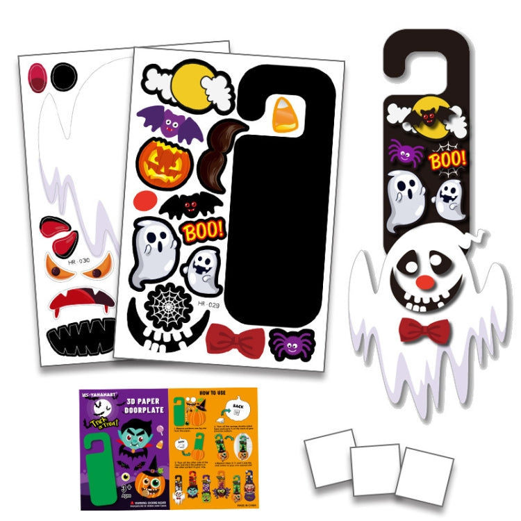 1 Sets Children Cartoon Halloween Decoration Door Hanging Stickers Holiday DIY Game Emoticons