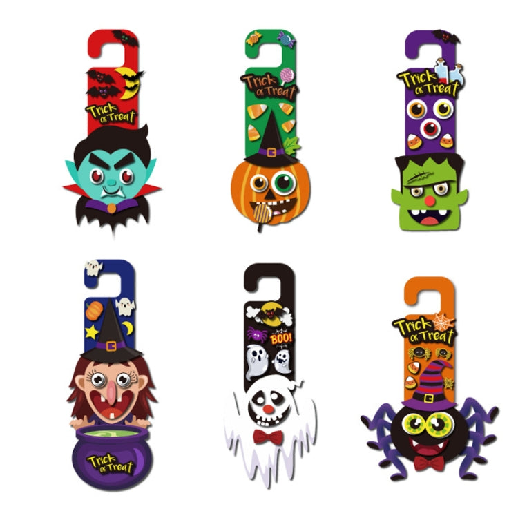 1 Sets Children Cartoon Halloween Decoration Door Hanging Stickers Holiday DIY Game Emoticons