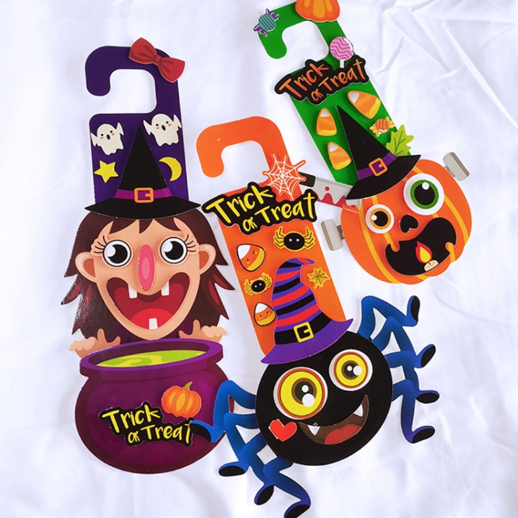 1 Sets Children Cartoon Halloween Decoration Door Hanging Stickers Holiday DIY Game Emoticons