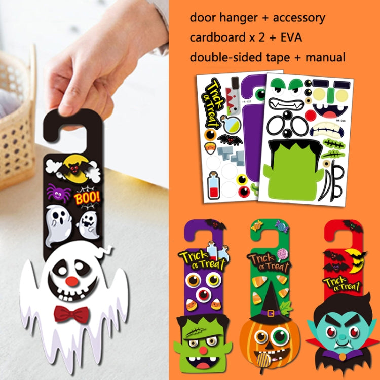 1 Sets Children Cartoon Halloween Decoration Door Hanging Stickers Holiday DIY Game Emoticons