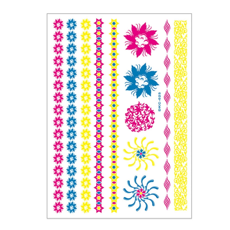 10 PCS Fluorescent Flower Arm Tattoo Sticker Face Sticker Waterproof Feather Tattoo Arm Tattoo Sticker