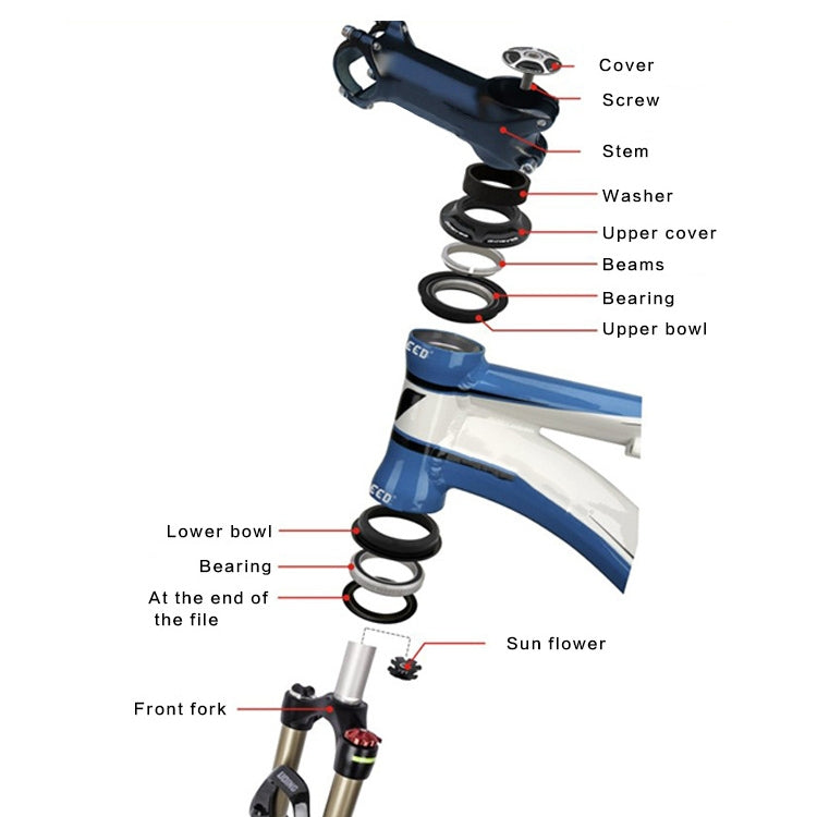 MEROCA Bearing Bowl Mountain Tower 44mm Built-In Straight Tube Bowl