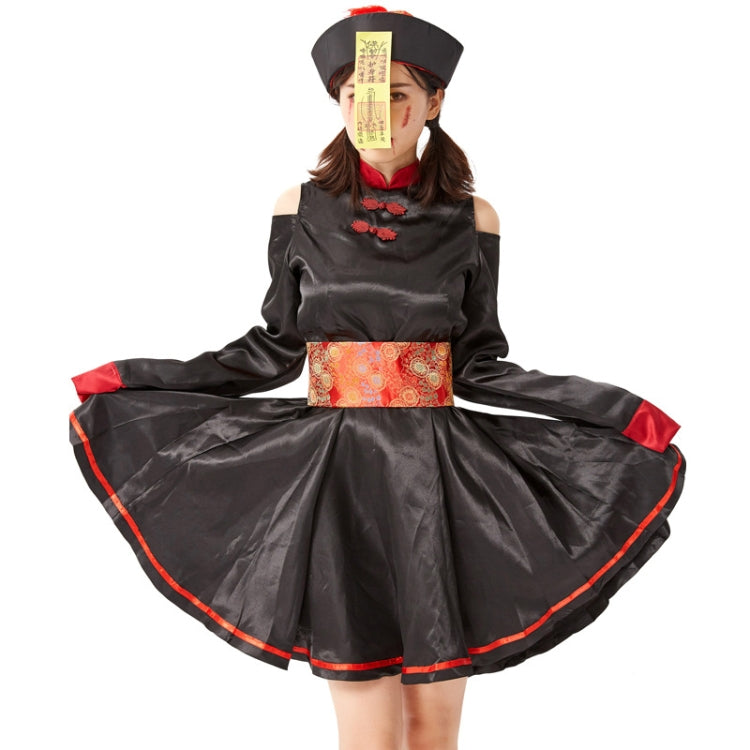 1794 Retro Embroidery Printed Zombie Vampire Costume Halloween Cosplay Zombie Costume Dress
