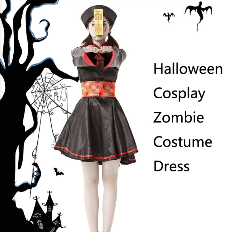 1794 Retro Embroidery Printed Zombie Vampire Costume Halloween Cosplay Zombie Costume Dress