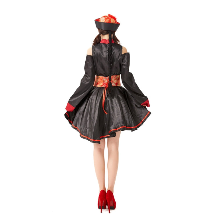 1794 Retro Embroidery Printed Zombie Vampire Costume Halloween Cosplay Zombie Costume Dress