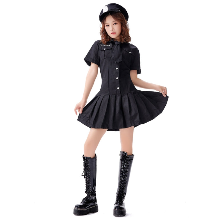 8331 Cotton Tie Policewoman Costume Halloween Bar Nightclub Uniform Set