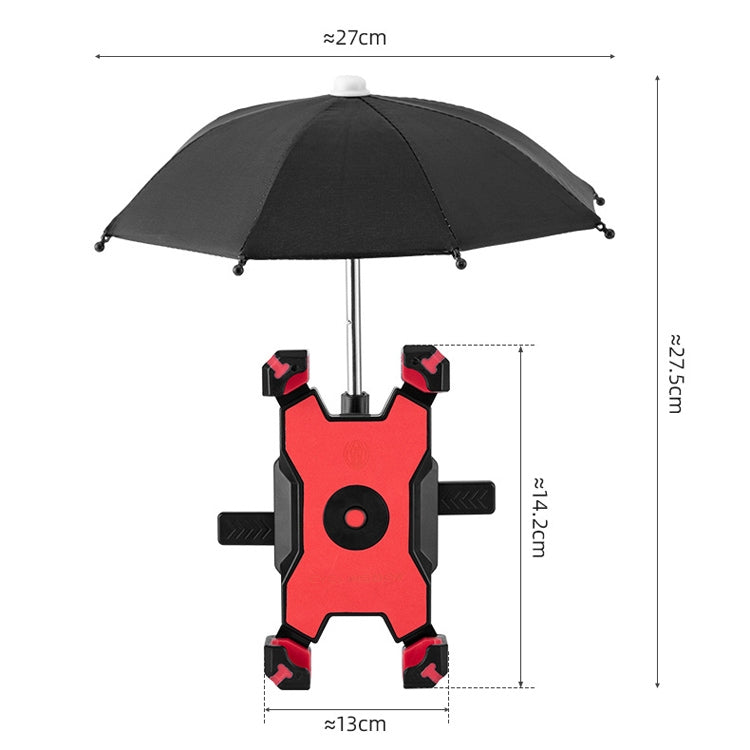 CYCLINGBOX Bicycle Mobile Phone Bracket With Parasol Rider Mobile Phone Frame, Style: