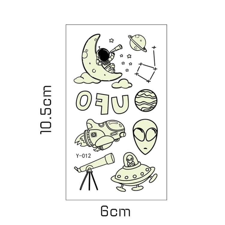20 PCS Cartoon Spaceship Luminous Children Tattoo Stickers