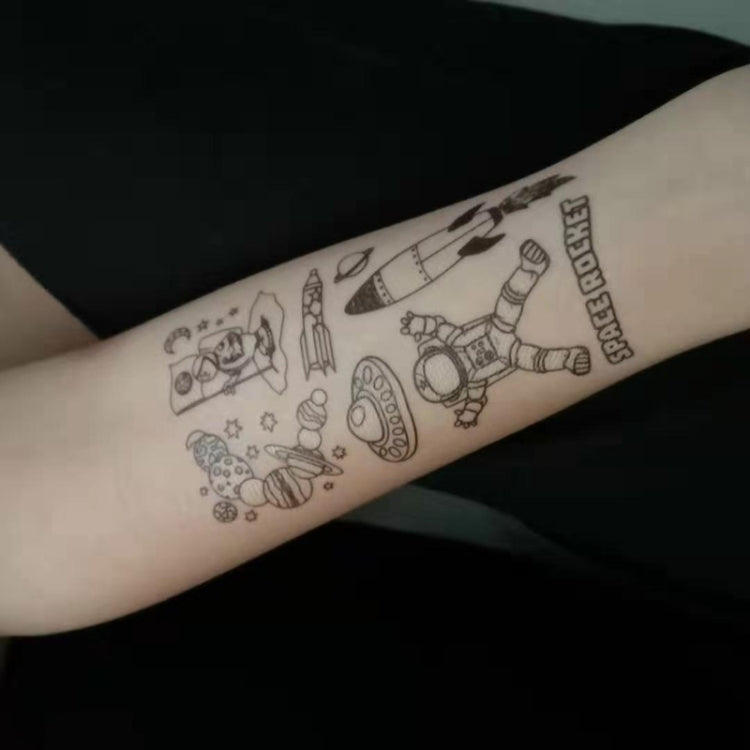 20 PCS Cartoon Spaceship Luminous Children Tattoo Stickers