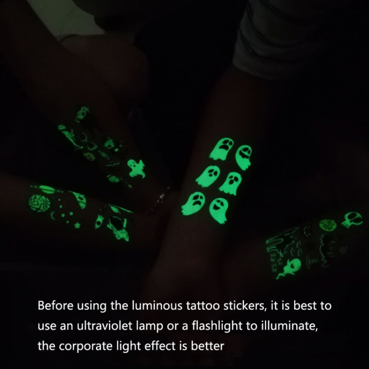 20 PCS Cartoon Spaceship Luminous Children Tattoo Stickers